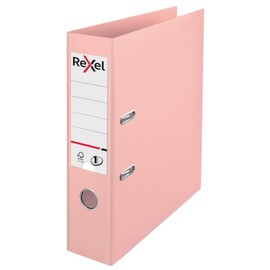 Rexel, A4 Lever Arch File, 75 mm Spine, 500 Sheet Capacity, Plastic Cover, File Folder, 2115532, Pastel Peach