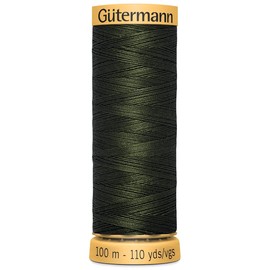 Gutermann 103C-8680 Natural Cotton Thread, 110 yd., Black Olive