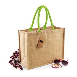 Westford Mill Jute Classic Shopper - Natural/Lime