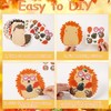 JUNEBRUSHS 30 Piece Fall Hedgehog Craft Set, Autumn Self-Adhesive Stickers