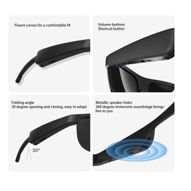 RiToEasysports Smart Glasses,IP65 Polarized Smart Glasses with Music,UV Protection, Anti-Fog, Anti-Scratch for Sports, Outdoor Activities, Daily Use