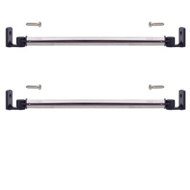 YYST Inside The Window Frame Curtain Rod Inside Mount Curtain Rod Cafe Rod 16" to 29" W Screws (Black - 2)