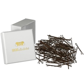 100 Mini Hair Grips Hair Bobby Pins Brown 3.4 cm Delivered in a White Box of Love