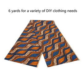 Jenngaoo 6 Yards African Wax Prints Fabric - Polyester Double Sided Colorful Geometric Print for Sewing Clothes, Crafting Projects, Patch Work