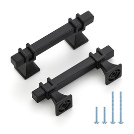 HOME EDIT 10 Pack 2-1/2 inch Black Cabinet Handles Square Zinc-Alloy Pulls for Kitchen Dresser Closet and Bathroom Cabinets Hardware