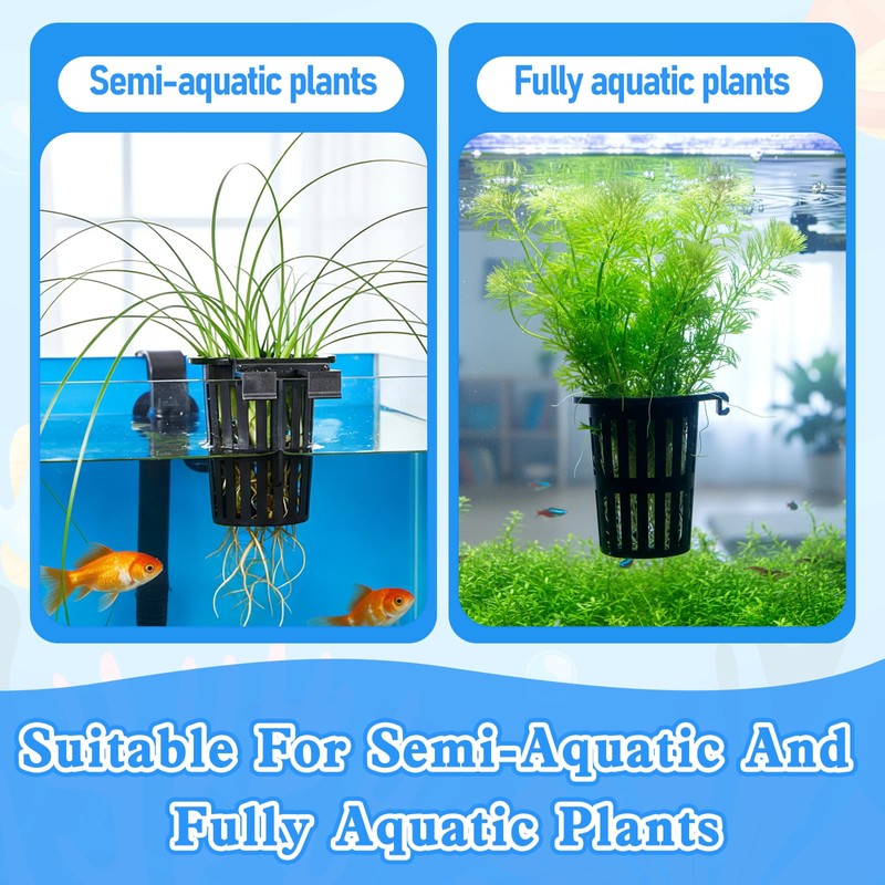 Lyksgir 6 Pack Large Aquarium Plant Holder with Extension Hooks(3