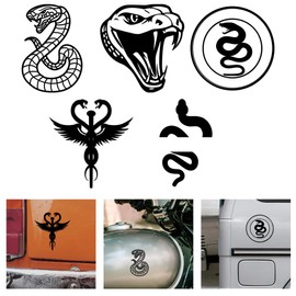 WADORN 5Pcs Black Snake Vinyl Decal Car Sticker, Self Adhesive Snake Animal Car Decal Waterproof Vinyl Funny Sticker for Cover Scratches Window Laptop Truck Bumper Tumblers Walls Decor