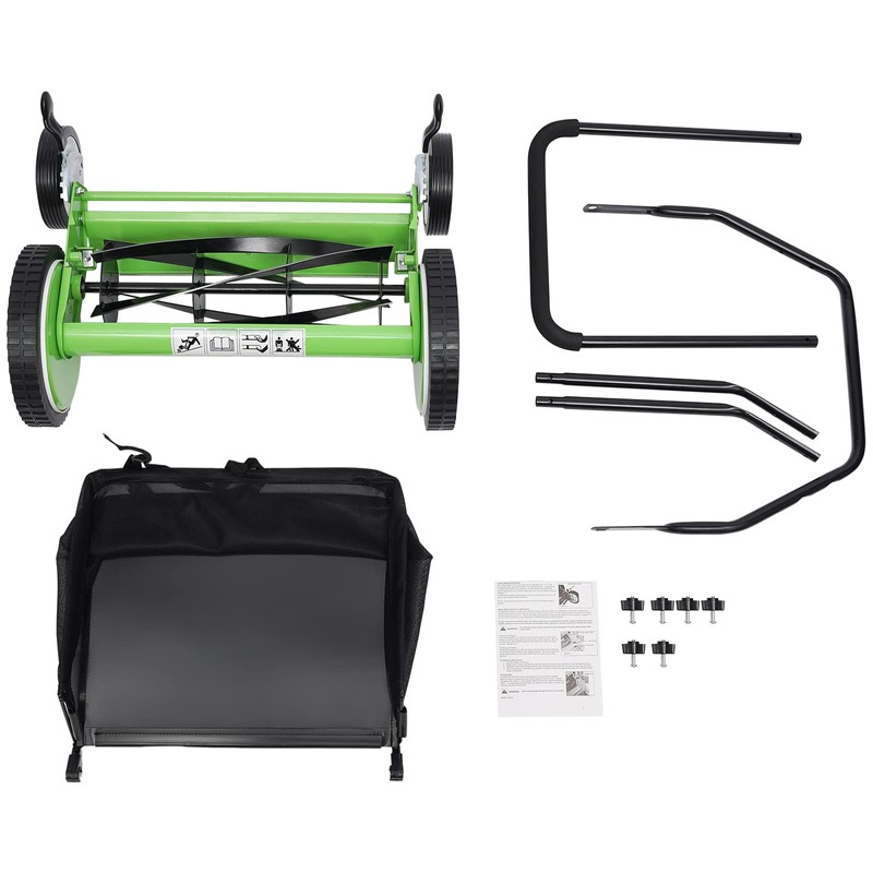 16” Manual Push Reel Lawn Mower Push Lawn Sweeper with