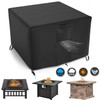 Fire Table Covers Square,Waterproof Outdoor Fire Pit Cover, 420D Heavy