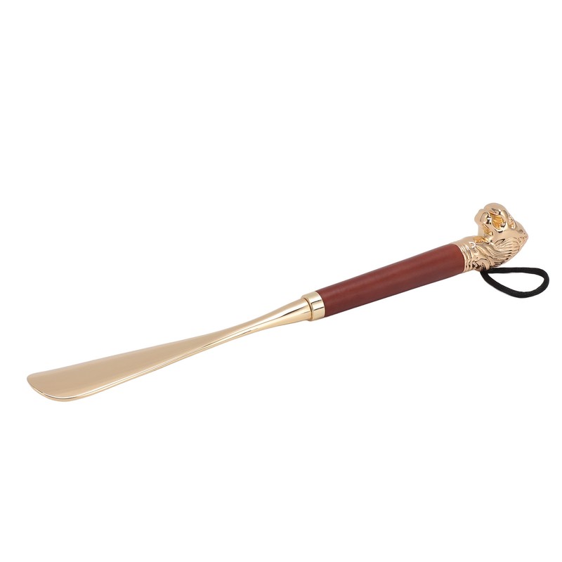 Lion Head Alloy Shoehorn Ergonomic Curves Metal Long Shoehorn with