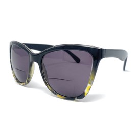 Generic The Beverly Hills Bifocal Reading Sunglasses Cateye Butterfly Sun Readers for Women + 2.50 Black with Tortoise