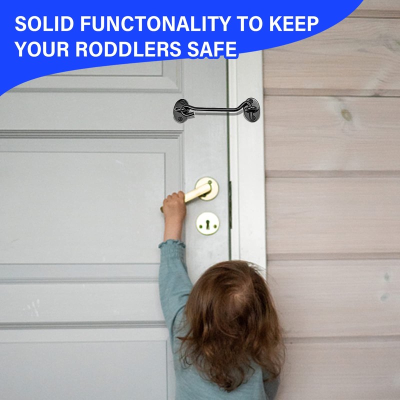 Door Hook Lock 100mm Stainless Steel Barn Door Lock, Cabin