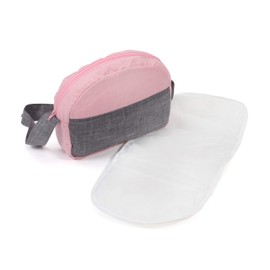Bayer Chic 2000 853-15 Bayer Chic 2000 Changing Bag for Dolls, Doll Changing Bag, Doll Accessories, Doll Bag, Melange Grey/Pink