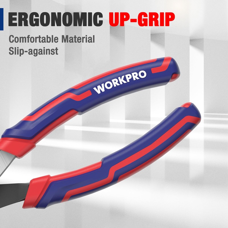 WORKPRO 8” Slip Joint Pliers Tool, Large Soft Grip,Rust Prevention