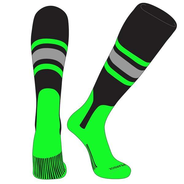 PEAR SOX OTC Baseball Softball Stirrup Socks (B, 7in) Black,