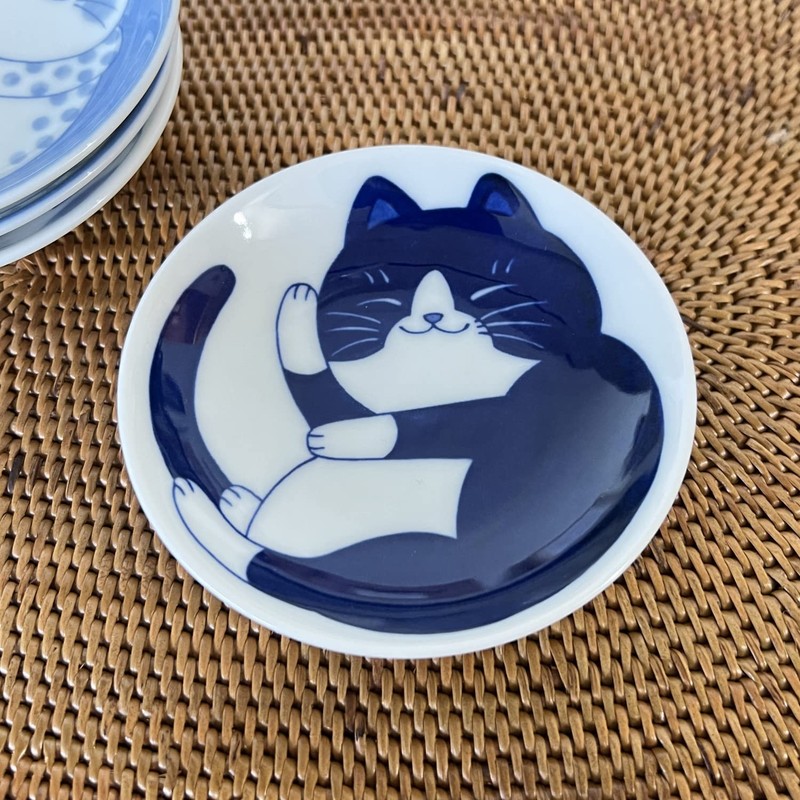 Fukubeya Mino Ware Nekogura Small Plate, 3.9 inches (10 cm)
