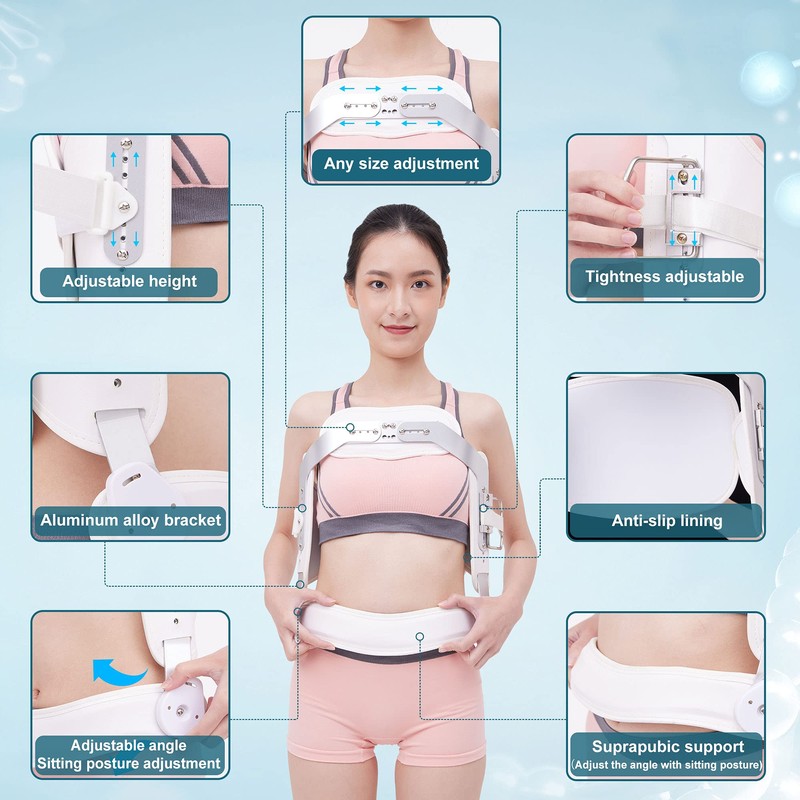 GHORTHOUD Hyperextension Back Brace Orthotics Jewett Brace for Thoracic &