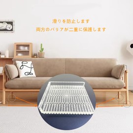 Okino Ultra Strong Anti-Slip Sheet, Sofa Anti-Slip Mat, Tatami Dent Prevention Mat, Floor Scratch Resistant Mat, Square 1.5 inches (3.9 cm), Set of 4 (Transparent Color)