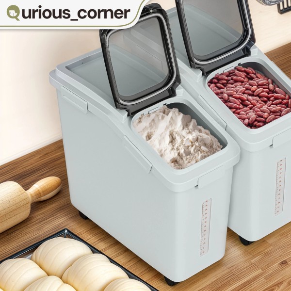 Qurious_Corner 43L BPA Free Airtight Sealed Food Grain Rice Cereal
