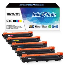 INK E-SALE 5PK Compatible Toner Cartridge Replacement for Brother TN221 TN225 TN-221 TN-225 BK C M Y Toner Set for Brother HL-3170CDW HL-3140CW HL-3180CDW MFC-9130CW MFC-9330 CDW MFC-9340CDW Printer