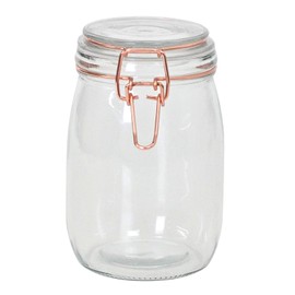 Tala 1Litre Glass Copper Clip Top Storage Jars Spices Pasta