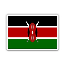 Squiddy Kenya Flag Kenyan Country Pride - Vinyl Sticker for Car, Laptop, Notebook (5" Wide)