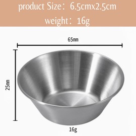 20Pcs Stainless Steel Condiment Sauce Cups,1.5 oz Sauce Dishes Dipping Bowl