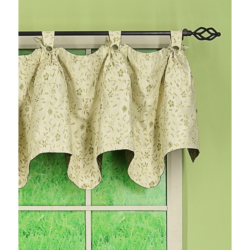 Today's Curtain Madison Reversible Button Valance 20" L, Sage