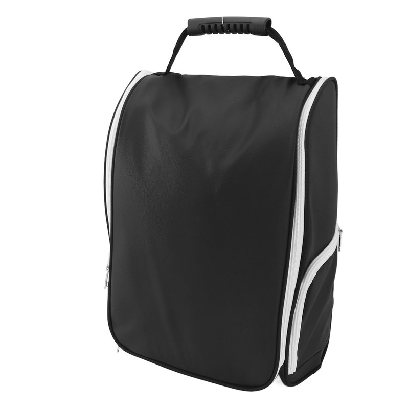 Golf Shoe Bag Convenient PU Leather Black Waterproof Dustproof Sport