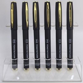 Fengtaiyuan 07P18x6, Black Gel Ink Rollerball Pens - Comfortable Non-Slip Grip, Black Ink, Fine Point, 0.7mm, Quick-Drying Ink, 6-Piece Box (07P18x6)