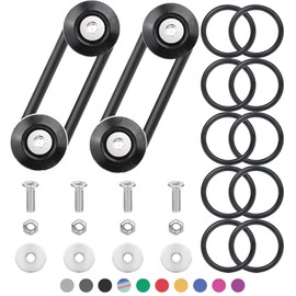 Bumper Quick Release, Mellbree Upgrade Quick Release Trunk Front Rear Bumper Holders with Stainless Steel Screws Kit Compatible for Car Bumper (Black 4 x Quick Release Tabs with 12 x O-Ring）