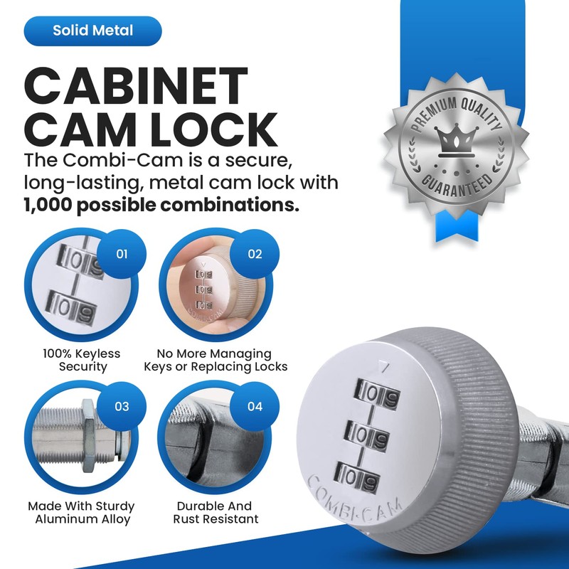 Combi-Cam 7850R-S Combination Cam Lock, 5/8" Chrome Finish