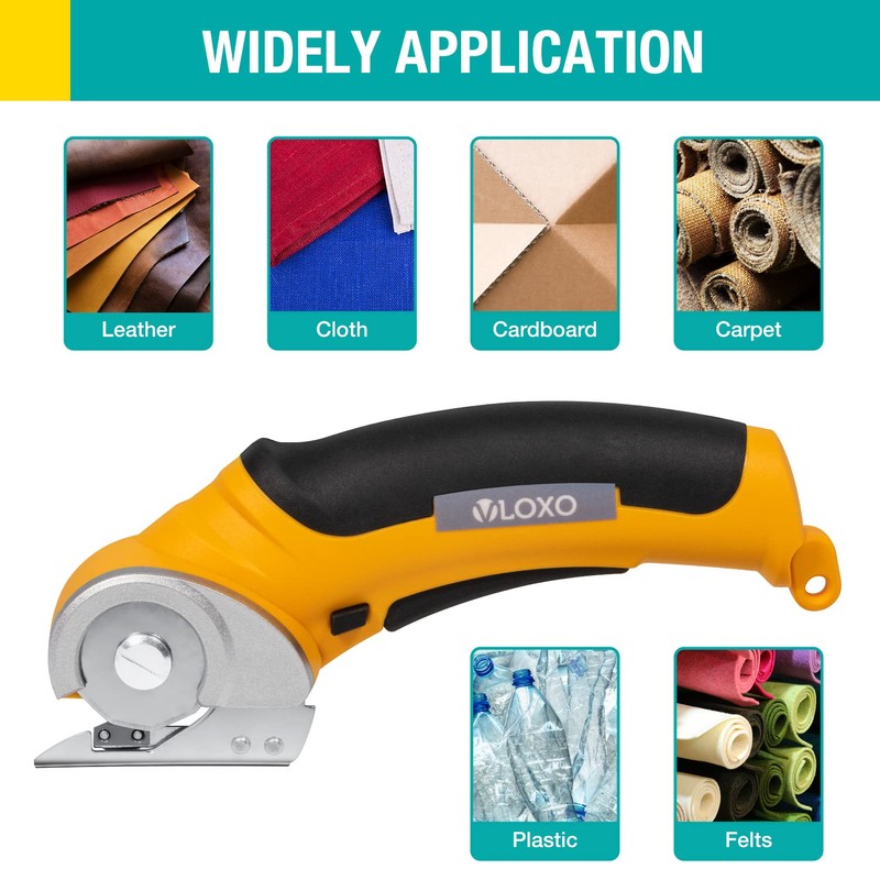 VLOXO Cordless Electric Scissors, AT001 Rotary Cutter for Fabric with