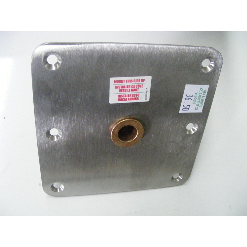 Attwood Swivl-Eze 6773-T Lock'N-Pin Stainless Steel Base Plate, Bronze Bushing