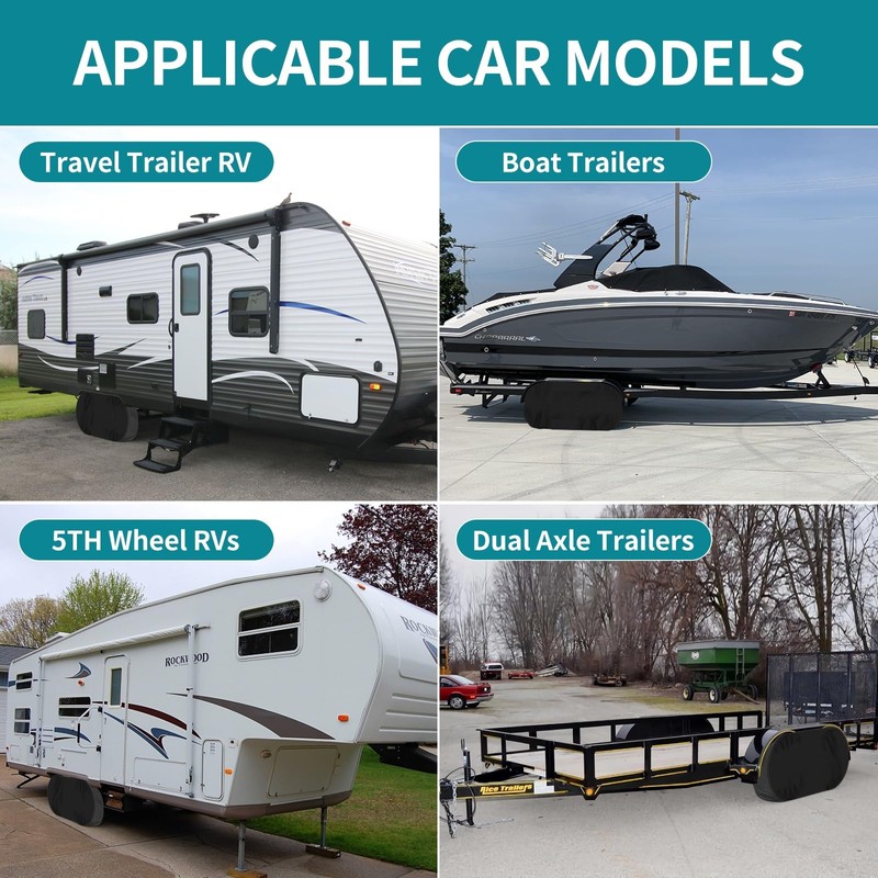 Tuszom Tearproof Anti-UV Dual Wheel Tire Covers for RV, Trailer,