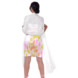 BlackButterfly Metallic Sparkle Bridal Wedding Party Evening Shawl Pashmina Wrap (White, One Size)