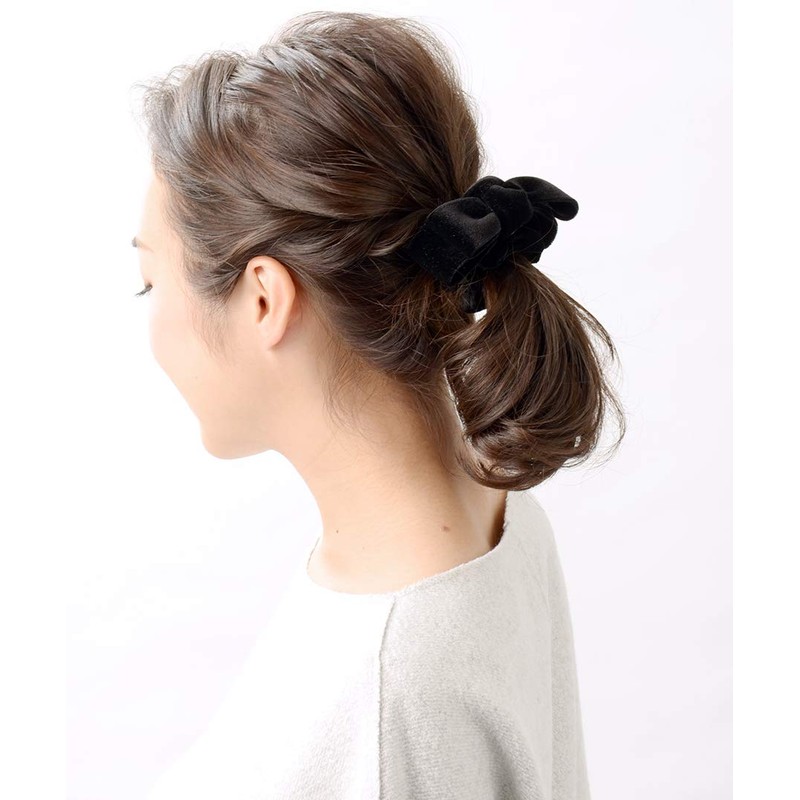 Vingtaine H-882 Velour Ribbon Hair Elastic Fall Winter Simple Hair