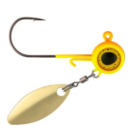 Northland Fishing Tackle Deep-Vee Spin Jig, Versatile Walleye Spinning Jig with Thumper Willow Blade, Multi-Species Lure, Essential Fishing Bait, 1/8 Oz, Sunrise