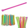 Concession Essentials 8'' Unwrapped Snow Cone Spoon Straw Assorted Bright