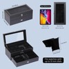 AUTOARK Leather & Velvet 12 Watch Box Jewelry Case and