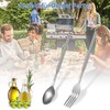 Extendable Fork Spoon, 2 Piece Telescopic Fork Spoon Set, Stainless