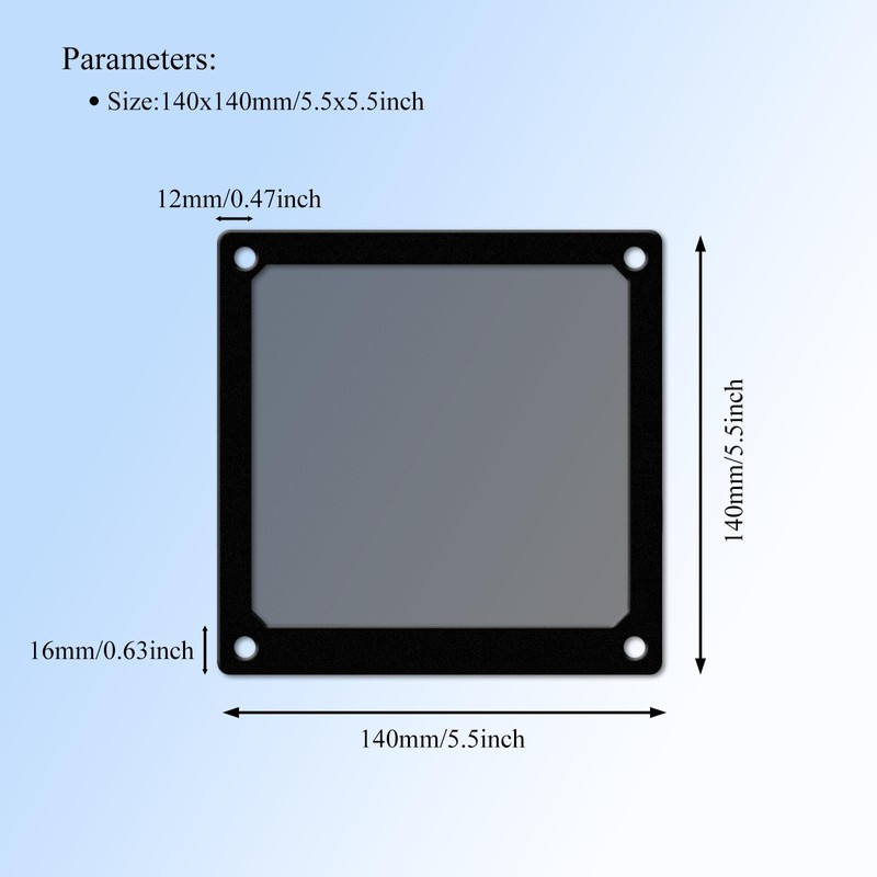 YIMATEECO 140 mm Fan Covers, PC Dust Filter with Magnetic