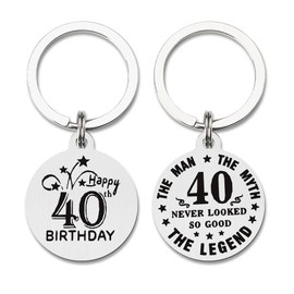 Happy 40th Birthday Gifts for Men Keychain for Car Keys Funny 40 Year Old Birthday Gifts for Man Son Brother 40 Yr Old Birthday Gag Gifts for Best Friend Birthday Gifts for Him Husband Dad Birthday