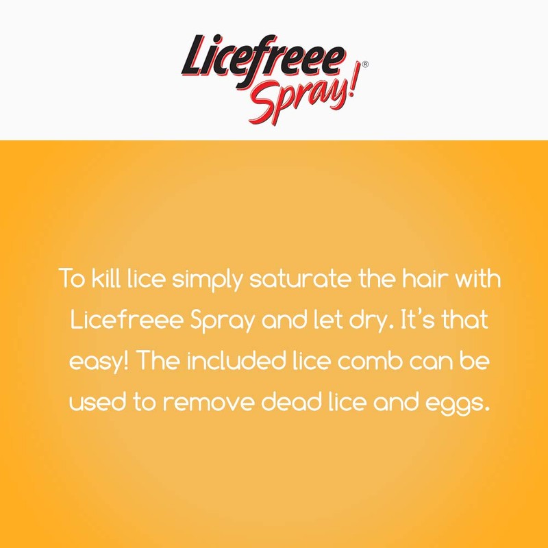 Licefreee Lice Spray for Kids Hair, Includes Professional Metal Nit