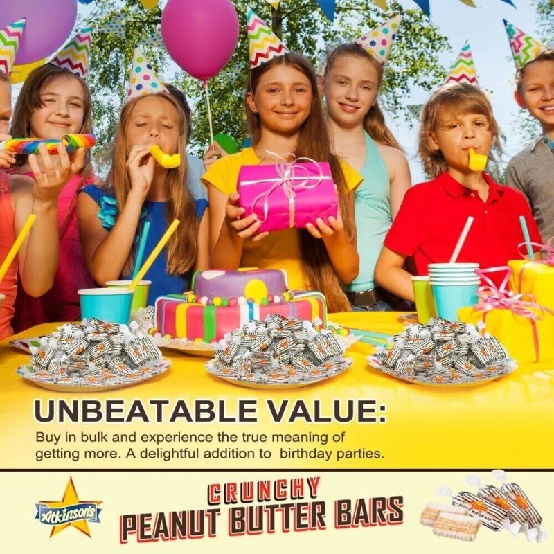 ATKINSON'S Peanut Butter Bars Old Fashioned Bulk Delicious Candy (4