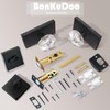 BonKuDoo Glass Crystal Door Knobs with Deadbolt, Single Cylinder Deadbolt