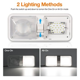 Aaleds RV Led Lights Interior 12v Volt Fixtures, 1000LM 8W Camper Light For Inside, Rv Ceiling Dome Lamp Led 12v With Switch For RV/Camper/Trailer/Boat (Natural White,4000K-4500K,5pack).