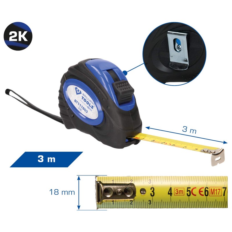 BRILLIANT TOOLS BT111903 Measuring Tape [Powered by KS Tools]