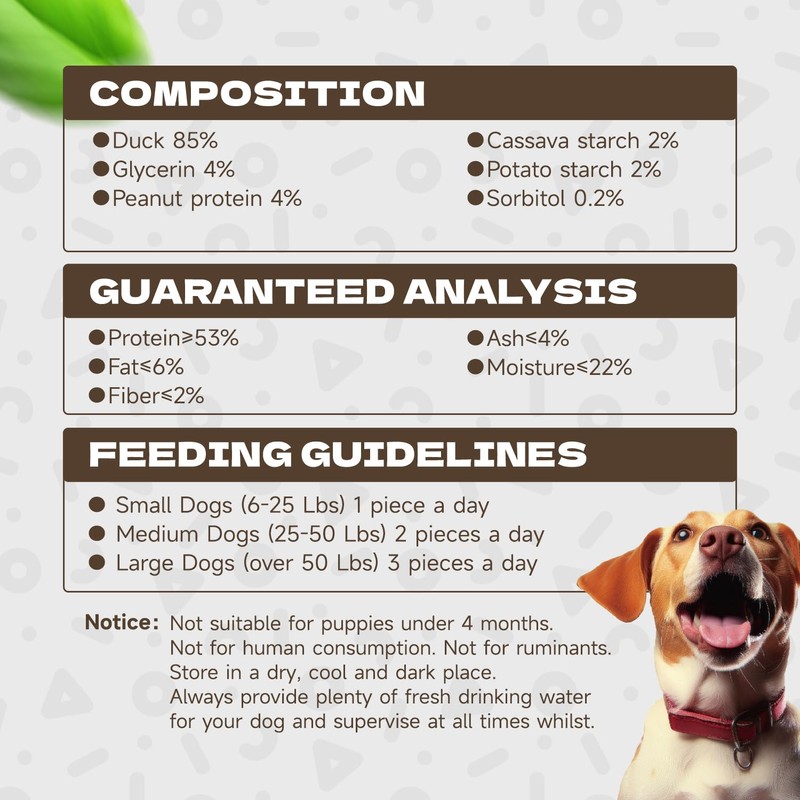 KUADELRO Duck Jerky Dog Treats, Real Duck Strips Dog Training