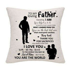 Bommex Dad Gifts from Daughter Son Dad Father Papa Daddy Cushion Cover Cushion Case Pillowcase Throw Pillow Cover Day Birthday Gifts Thanksgiving Gifts (DAD-4)